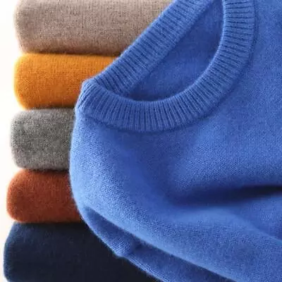 $29.45 • Buy Mens 100% Cashmere Sweater Warm Tops Winter Outwear Casual Comfort Loose Fashion