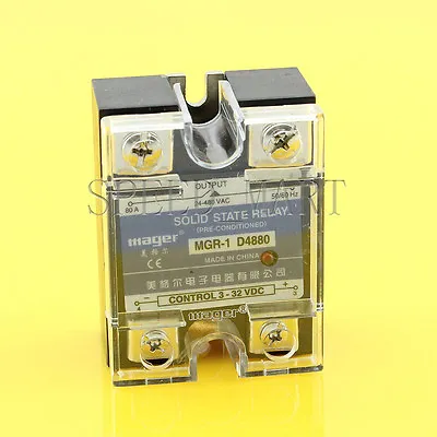 High Quality DC-AC 80A 3-32VDC To 24-480V AC Solid State Relay SSR + Clear Cover • $15.99