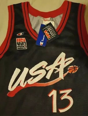 £120 • Buy BNWT Deadstock Champion USA Dream Team 3 Shaq O'Neal 1996 Olympic NBA Jersey #13