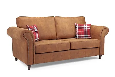 Faux Leather Sofa Set 2 Seater 3 Seater Armchair Tan Color- Honeypot Oakland 	 • £249