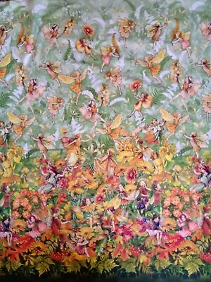 Michael Miller 100% Cotton AUTUMN FAIRY Single Border Flower Fairies 110 X 60 Cm • £16.65