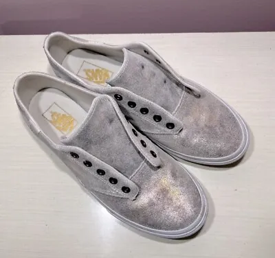 Vans Women’s 10 Metallic Silver Opal Shimmer Tennis Shoes Sneakers • $35