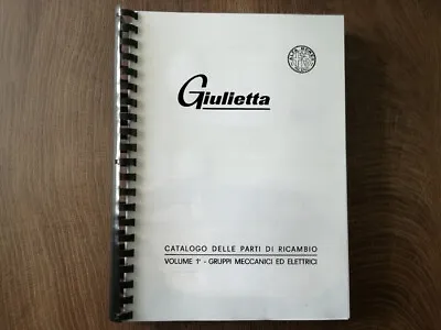 Alfa Romeo 750/101 Giulietta Berlina Sprint Spider Zagato Parts Catalogue (copy) • $47.57
