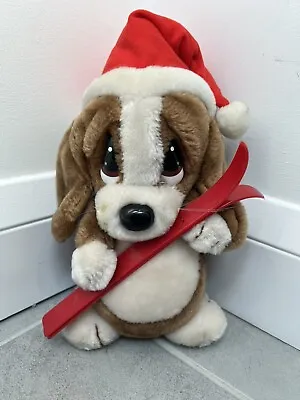 £13.99 • Buy Vintage Sad Sam Soft Toy Dog With Ski Applause 1988 Christmas Santa Hat