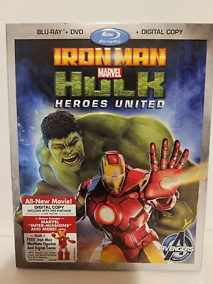 Iron Man Hulk Heroes United Blu-ray DVD Digital 2013 -BRAND NEW SEALED IN SLEEVE • $10.50