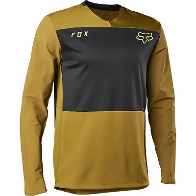 Fox Racing Mens Dark Khaki Defend Off Road Motocross Jersey Offroad MotoX Vented • $71.99