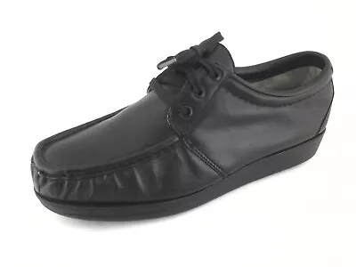 LEHIGH Steel Toe Oxfords Black USA Made Lace Up Vintage 80s Work Shoes US 10 /43 • $89.70