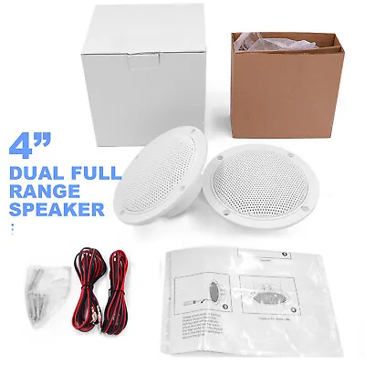 £19.99 • Buy Marine Boat Audio Speakers 4inch 120W White Car Speaker Spa Horn Loudspeaker
