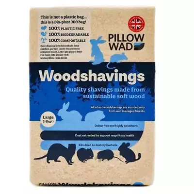WOOD SHAVINGS Pillow Wad Bio Woodshavings Large 3.6kg X 1 Or 2 BAGS • £8.59