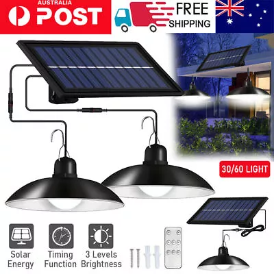 $21.98 • Buy Solar Power Light Outdoor Hanging Pendant Garden Yard Tent Lamp Remote Control