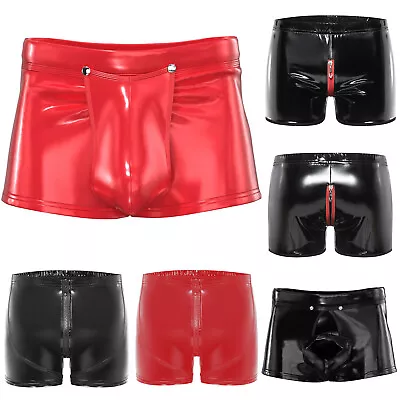 Mens Hot Pants Club Boxer Shorts Zipper Button Underpants Tights Clubwear Sexy • £22.79