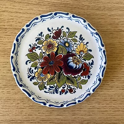 Delft Hand Painted Floral Plate 410B Made In Holland Hanging Plate Plant Saucer • $10