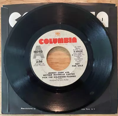 45 7  Sp Promo Johnny Cash With Mother Maybelle Carter Diamonds In The Rough • $14.99