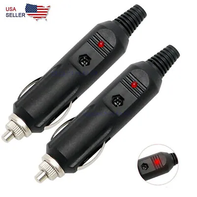 2Pack 12V Male Car Cigarette Lighter Socket Plug Connector US • $7.79