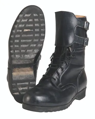 Military Czech Army Black Leather M60 Men's Combat 2 Buckle Boots Size 9 Surplus • $59.99