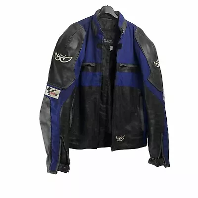 Berik Mens Leather Motorcycle Jacket Size M Blue MotoGp Motorbike Rider Racing • $73.43