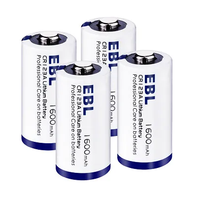 4-16PCS EBL CR123 CR123A 123 3v Lithium Photo Battery | Longest Expiry Date | • £10.99