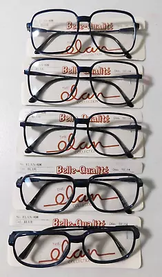 Vintage 5 Pc. Lot ELAN 606 Blue 56/14 Carbon Eyeglass Frames New Old Stock #413 • $9.99