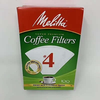 Melitta Super Premium #4 Cone Paper Coffee Filters White 100 Count - 1 Pack • $9.97