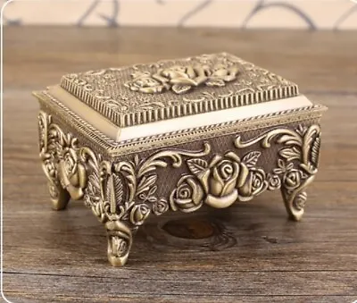 Once Upon A Dream  Gold Vintage Metal  Flower Music Box • $39.89