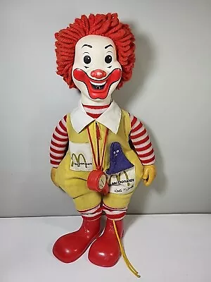 Vintage 1978 Ronald McDonald Doll W/ Whistle & Grimace 22  Tall Plush Works • $44.99