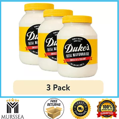 Duke's Smooth And Creamy Real Mayonnaise 30 Ounce Jar  3 Pack • $15.85