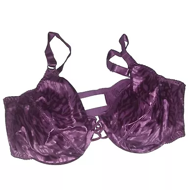 VTG VASSARETTE Bra 75-821 Satin Wet Look Animal Print Pinkish Purple Size 42C • $35