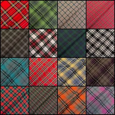 Polyviscose Tartan Plaid Check Craft Fashion Woven Upholstery Fabric 58  Wide • £1.29