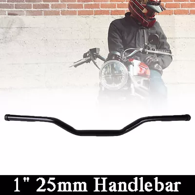 1  Black Tracker Bars Handlebars Dimpled For Harley Dyna Sportster Yamaha Honda • $42.70