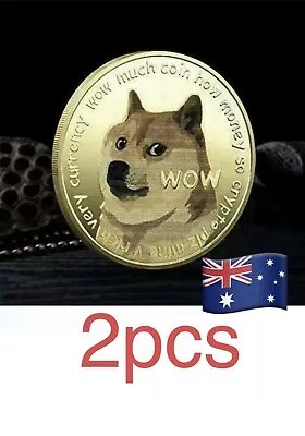 $8.80 • Buy 2 X Dogecoin Commemorative Gold Plated Doge Coin Gift Collectible Like Bitcoin