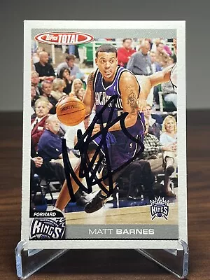 Matt Barnes Signed Autographed 2005 Topps Basketball Card #232 Kings Auto • $8