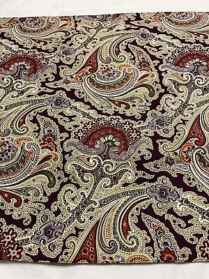 Williams-Sonoma TABLE RUNNER Paisley Red Purple Cotton 18x108 Reversible • $19