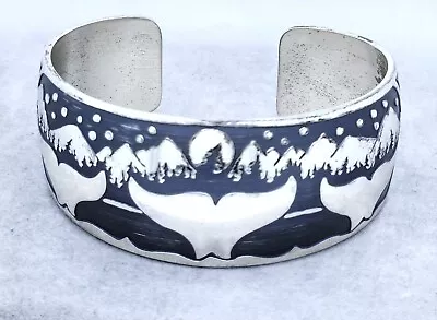 Barry Burger / MAG / Pacific Northwest WHALE TAILS Sterling Silver Cuff Bracelet • $394.97