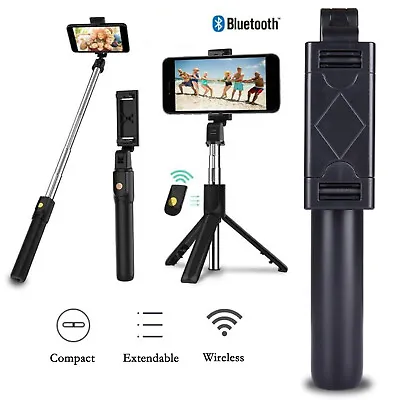 Telescopic Selfie Stick Bluetooth Tripod Remote For Phone IPhone Stand Holder UK • £5.99