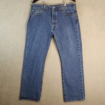 Levis 501 Mens 36x29 (36x30 Actual) Button FlyJeans Denim Pant Straight Blue  • $17.99