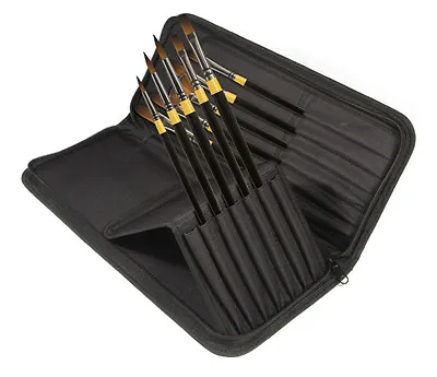 Daler Rowney System 3 Heavy Body Zip Case 10 Artist Acrylic Brushes Long Handle  • £49.99