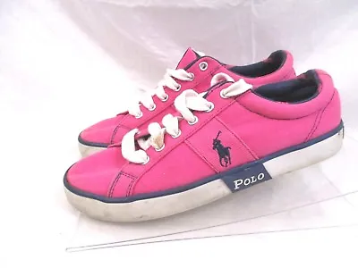 $24.49 • Buy Ralph Lauren Polo Gillians Womens Canvas Sneakers Shoes Pink Sz 7B Lace Up SS7