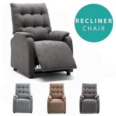 Charlbury Fabric Pushback Fireside Recliner Armchair Sofa Lounge Cinema Chair • £249.99