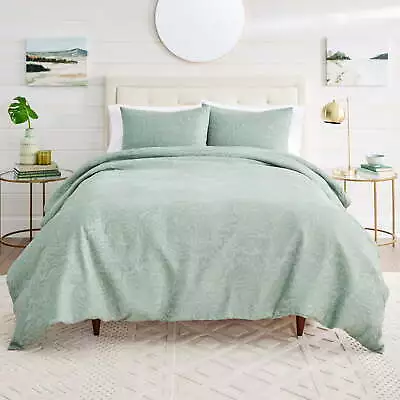 3-Piece Sage Tonal Paisley Matelasse Duvet Bedding Set King Size Comforter Sets • $72.36