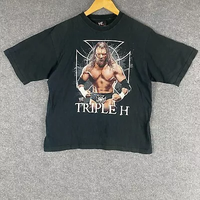 Vintage Triple H Shirt Mens Extra Small Black WWE WWF Wrestling Y2K 2000s Adult • $39.95