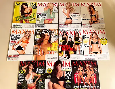 Lot Of 11 Maxim Magazines Complete FULL YEAR 2012 Back Issues BRITNEY JESS BIEL • $28.79