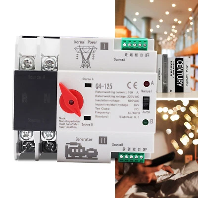 £30.49 • Buy 100Amp Changeover Switch 220V Automatic Generator Transfer Dual Power 100A 2P