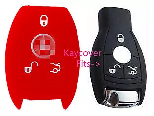 RED SILICONE CAR KEY COVER For MERCEDES BENZ W203 W210 W211 AMG W204 C200 C250 • $8.99