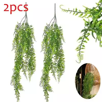 2x Artificial Hanging Vines Plants Fake Ivy Ferns Outdoor Wedding Garland Decor • $12.08