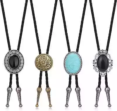 4 Pack Bolo Tie Western Cowboy Leather Necktie For Men Women • $19.21