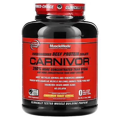 Carnivor Bioengineered Beef Protein Isolate Cinnamon Toast Cereal 3.7 Lbs • $64.07