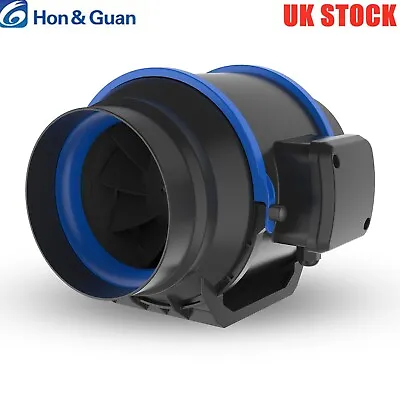 Hon&Guan 4  6  Silent Fan Extractor Duct Hydroponic Inline Exhaust Industrial • £66.49