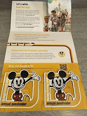 💛 Walt Disney World Retro D Annual Passholder Mickey Mouse Car Magnet Authentic • $5.45