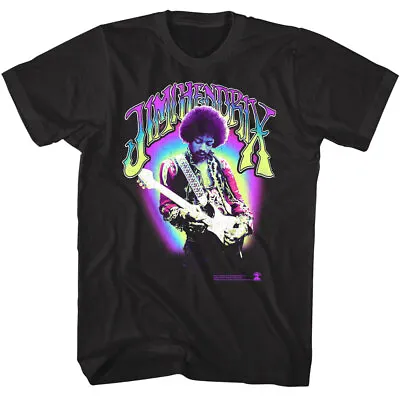 Jimi Hendrix Neon Halo Men's T-Shirt Rock Legend Guitar Hero Album Concert Tour • $31.99