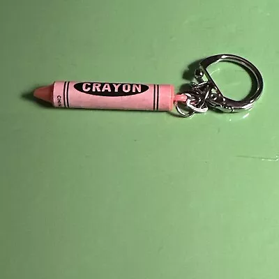 Vintage Pink Crayon Keychain Key Ring Chain • $3.99